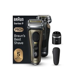 BRAUN SERIES 9 PRO PLUS 9569CC WET AND DRYSHAVER WITH 6-IN-1 SMARTCARE CENTER AND TRAVEL CASE BRASS
